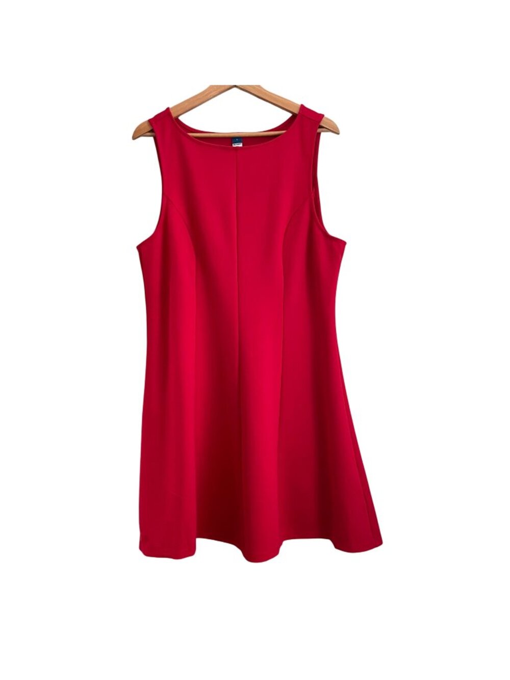Old Navy Womens Fit Flare Mini Dress Size L NWT Red Ponte Minimalist Preppy